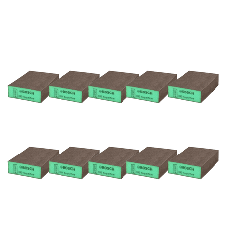 Kit 10 Esponjas Abrasiva Superfino 69X97Mm Verde Expert Bosch
