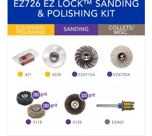 Kit 8 Acessórios Ez726 Micro Retifica Lixar E Polir Dremel 2615E726Aa