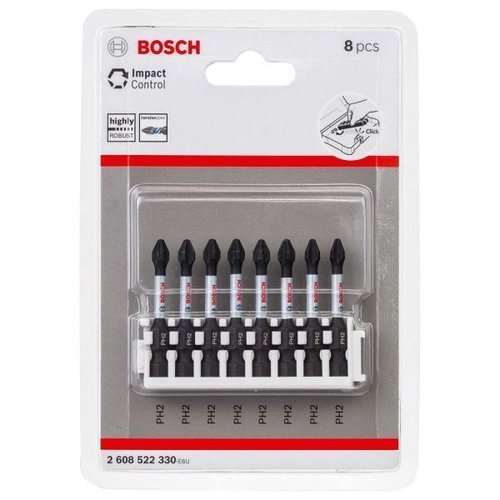 Kit Bit Ph2 Phillips Impact Control 50Mm 8 Unidades Bosch 2608522330