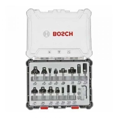 Kit Fresas 15 Peças Mistas Haste 1/4 Bosch 2607017473