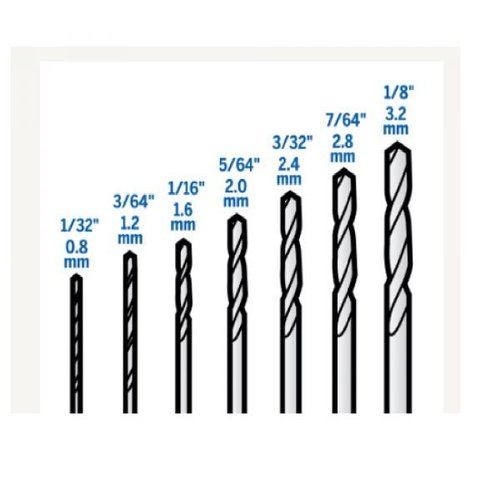 Kit Jogo De 7 Brocas Dremel 628 De Aço Rapido Para Madeira, Plástico, Ouro, Bronze, Latão E Aluminio 26150628Ae