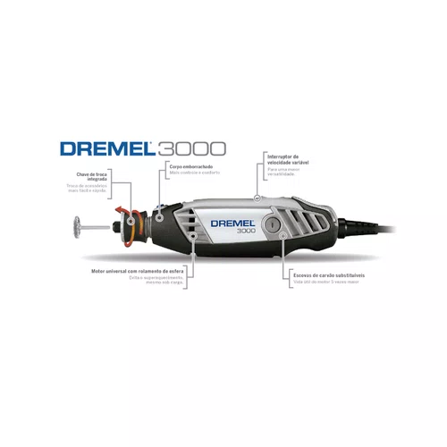 Kit Micro Retifica Dremel 4000 175W 127v com Kit 26 Acessorios Bosch