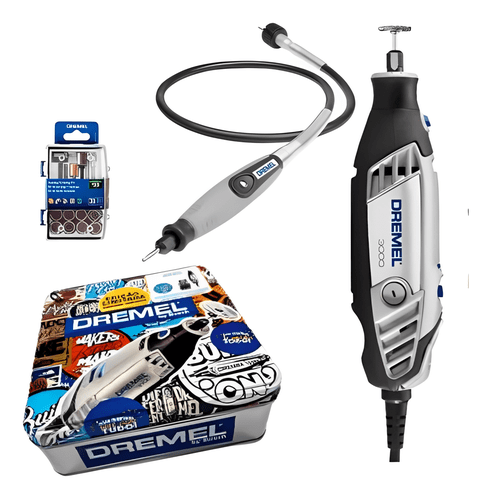 Kit Retífica Dremel 3000 +31 Acessórios + Eixo Flexível 220V  0601A26152