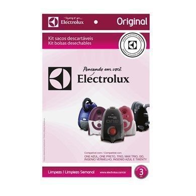 Kit Sacos Descartáveis Para Aspiradores De Pó One, Trio, Ingenio E Twenty Electrolux Dt30Bgbr001