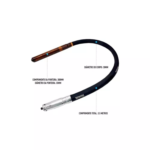 Mangote 3,5mts Vibrador De Concreto Makita 1914j8-0