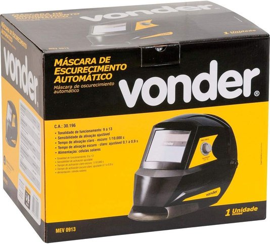 Máscara Para Solda Msv 913 Com Escurecimento Automático Tonalidade 9 A 13 Vonder 7076913000