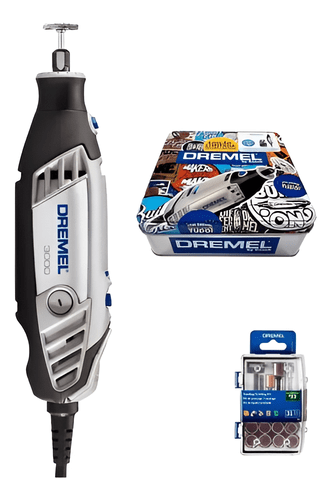Microretífica 3000 110V + Kit com 31 Acessórios + Lata Collection Dremel