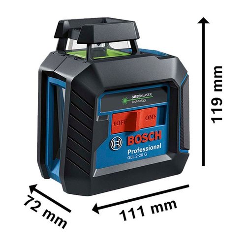 Nível A Laser 2 Linhas Verde 360º 10M + Tripé Gll 2-20 - Bosch 0601065001