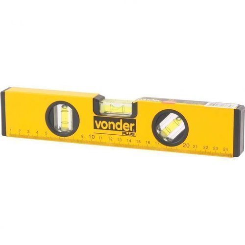 Nível Alumínio 355Mm 3 Bolhas Com Base Magnética - Vonder 3535100140