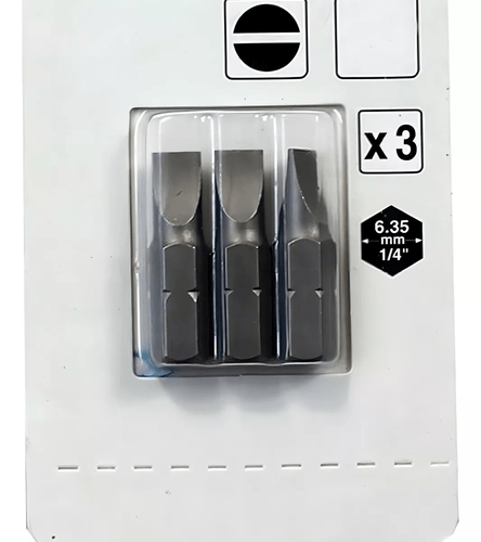 Pacote C/ 3 Pcs Bits Fenda 25Mm Sl0.6X4.5 Makita B23525