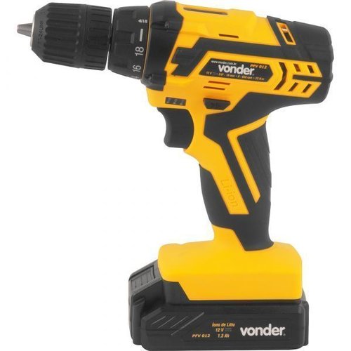 Parafusadeira E Furadeira Pfv 012 À Bateria 12V Li Bivolt Com Maleta E Acessórios - Vonder 6001012000
