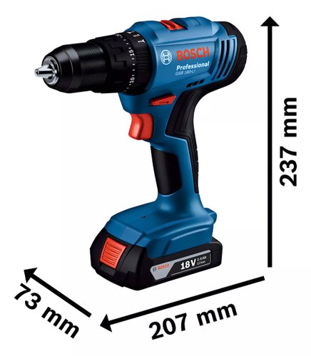 Parafusadeira Furadeira De Impacto Bosch Gsb 185-Li Professional 18V Com Bateria + Carregador + Maleta 06019K31E5