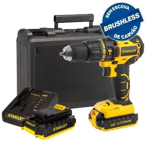 Parafusadeira/Furadeira De Impacto Brushless 20V Lítio Com 2 Baterias 1,5Ah - Stanley Sbh20S2Kbr