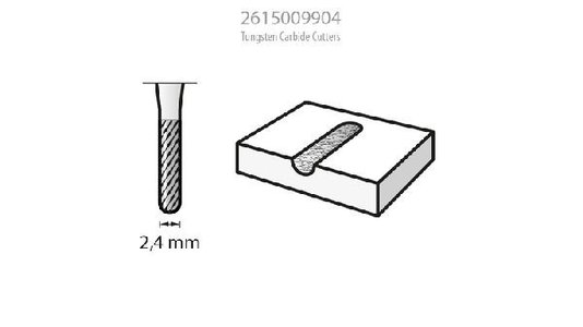 Fresa Escareador Dremel 9904 2,4Mm (3/31) Cilíndrica Para Esculpir De Ponta Arredondada 2615009904