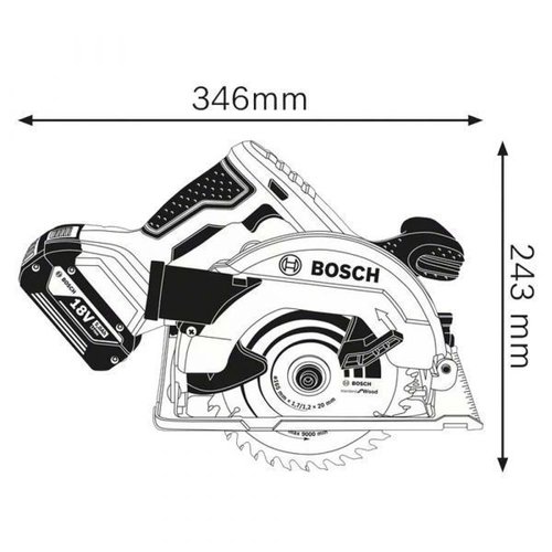 Serra Circular A Bateria Gks 18V-57 S/ Bateria S/ Carregador Bosch 06016A22E0
