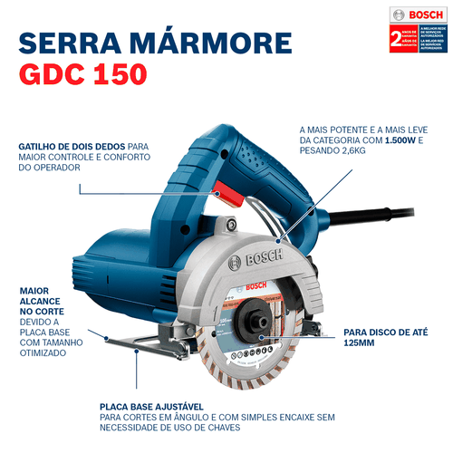 Serra Mármore Titan Gdc 150 1500W 127V Bosch 06015486D0