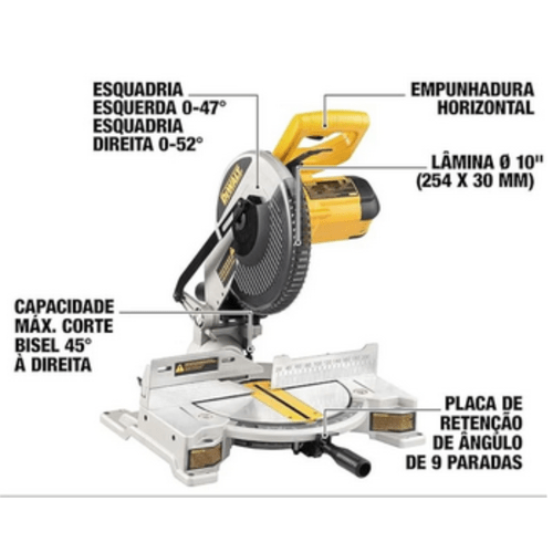 Serra Meia Esquadria 10" Dewalt Dw714 1650W 127V