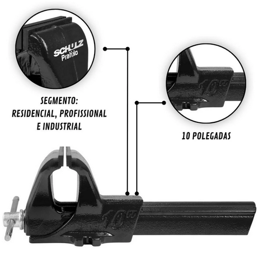 Torno Morsa De Bancada Schulz Pratiko 10" Preto 10010095
