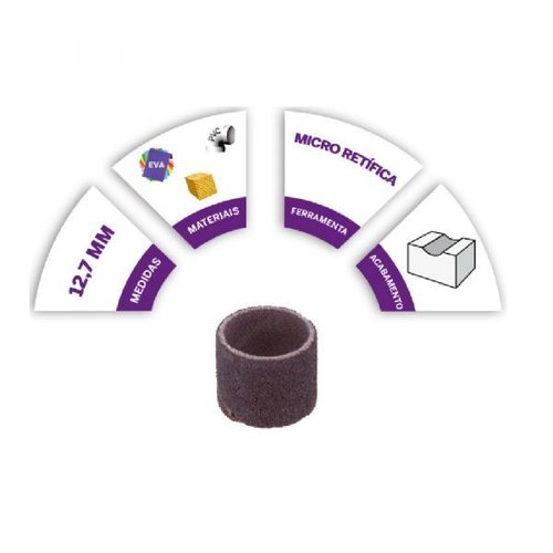 Tubo Lixa 1/2" Grão 120 Com 6 Peças Micro Retifica 2615000432 Dremel