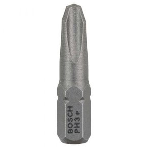 Bits Phillips Extra Hard Para Parafusar Ph3, 25Mm Com 3 Unidades - Bosch  2607001515