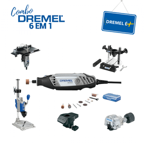 Combo Pague Menos Dremel Micro Retífica 3000 N/10 + Guia Para Cortes Tupia 335 + Suporte Multi Estação 220 + Guia Lixar E Desbastar 576 + Mesa Para Tupia 231 + Minisserra 670