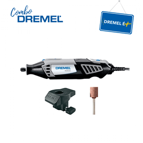 Combo Pague Menos Dremel Micro Retífica 4000 Solo + Guia Lixar E Desbastar 576 + Ponta 932 Parale Óxidoalum 3/8"