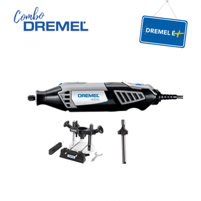 Combo Pague Menos Dremel Micro Retífica 4000 Solo + Guia Para Cortes Tupia 335 + Fresa 615 Para Borda 1/8"