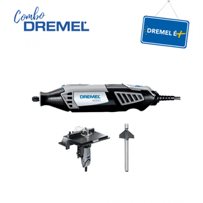 Combo Pague Menos Dremel Micro Retífica 4000 Solo + Mesa Para Tupia 231 + Fresa 618 Para Chanfrar 1/2"