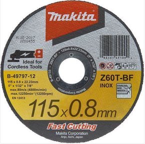 Disco Abrasivo De Corte 115X0.8X22,23Mm Makita B4979712