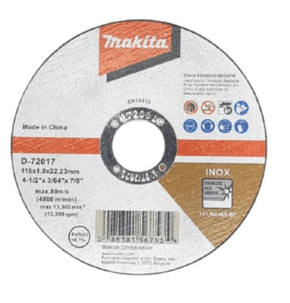 Disco Abrasivo De Corte 1Mm 2 Estrelas Para Inox Makita D7201710