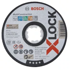 Disco De Corte Reto Multiconstruction 115 X 1,0Mm Bosch 2608619268