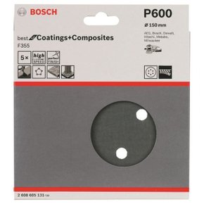 Disco De Lixa F355 150Mm G600 Com 5 Unidades - Bosch  2608605131
