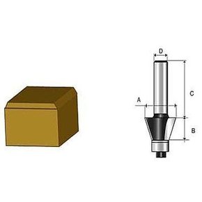 Fresa Dupla Para Rebaixo 25º Com Rolamento Ht D03246