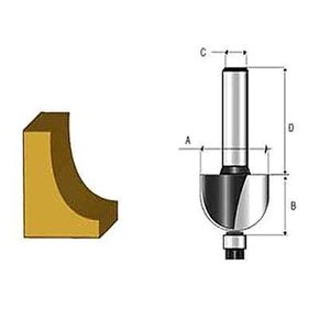 Fresa Para Moldura Concava Com Rolamento 6Mm Makita D09400