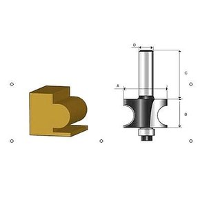 Fresa Para Moldura Concava E Convexa Com Rolamento Ht 1/4 D02711