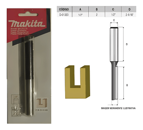 Fresa Paralela Simples 1/2 Pol. Com Haste 1/2 Pol. Makita D01323
