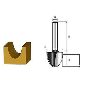 Fresa Ponta "U" Ht 1/4" D01747
