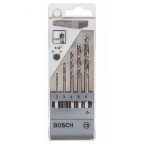 Jogo De Brocas Para Madeira 3 Pontas De Aço Rápido 2-6,0Mm Com 5 Unidades - Bosch  2608595525