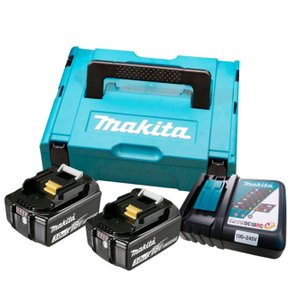 Kit 2 Baterias 18V 3.0Ah + 1 Carregador Biv + Maleta Makita