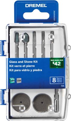 Kit 8 Acessórios 735 Micro Retífica Vidro E Pedra Dremel 26150735Aa