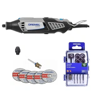Combo Micro retífica 220v Dremel 4000 + Madril de Aperto 4486 + Kit de Discos e Acessórios