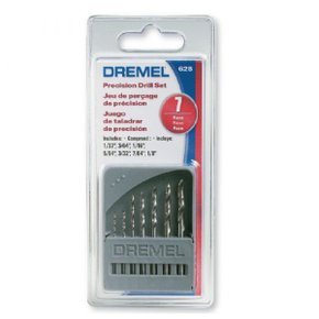 Kit Jogo De 7 Brocas Dremel 628 De Aço Rapido Para Madeira, Plástico, Ouro, Bronze, Latão E Aluminio 26150628Ae