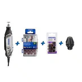 Micro Retífica 3000 127V + Kit c/ 31 Acessórios + Kit Lixa + Mandril Dremel