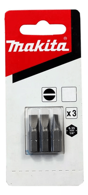 Pacote C/ 3 Pcs Bits Fenda 25Mm Sl0.6X4.5 Makita B23525