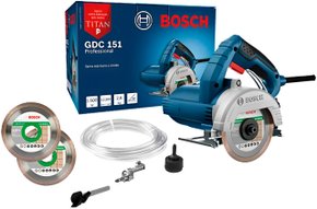 Serra Mármore Gdc 151 Titan 1500W 220V C/ 2 Discos + 1 Kit Refrigeração Bosch 06015487A2