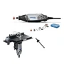Combo Dremel Micro Retífica 3000 220v c/10 Acessórios + Mesa Para Tupia 231 + Fresa 618 Para Chanfrar 1/2