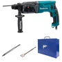 Combo Martelete Makita HR2470X18 220V 800W SDS Plus + Maleta Metálica Fercar 04 + Ponteira e Talhadeira