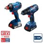 Combo Parafusadeira/Furadeira De Impacto Gsb 180-Li + Chave De Impacto Gdx 180-Li Com 2 Baterias, Carregador E Maleta - Bosch  06019G52E2
