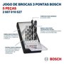 Jogo 5 Brocas 3 Pontas Robust Line Para Madeira Bosch 2607010527