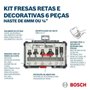 Jogo De Fresas De Aparo E Contorno 1/4" Standard Com 6 Peças - Bosch  2607017470